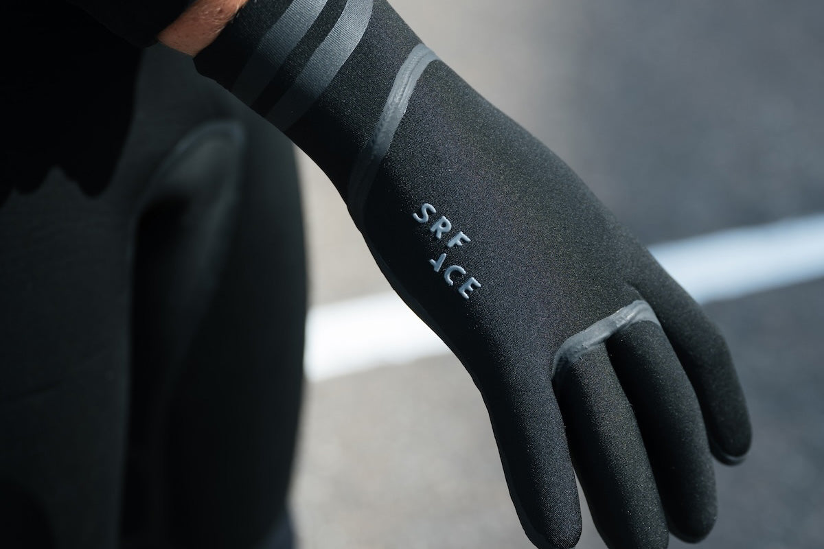 Close-up of a SRFACE glove designed for warmth and grip