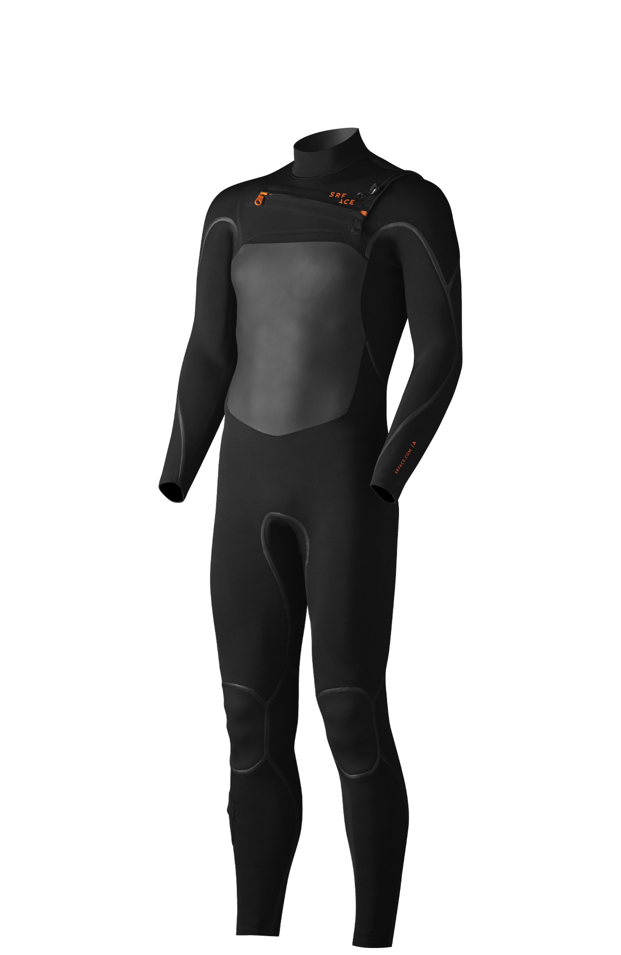 Front view of the SRFACE men’s Heat 3/2mm, 4/3mm, 5/4mm wetsuit from the outside.