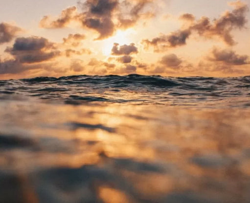 Surface of the water during sunset